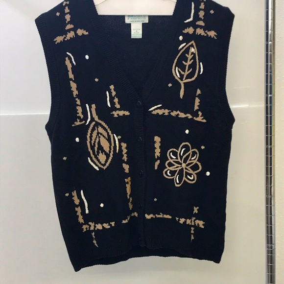 Lily’s Sweaters - Ladies Vintage Button Down V-neck Sweater Vest